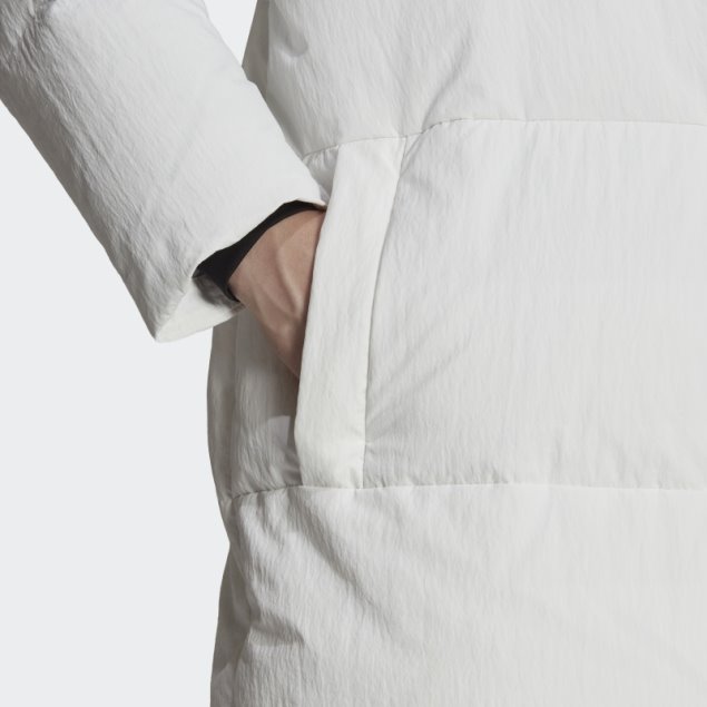 Abrigo De Plumón Blanco Con Gran Deflector Adidas