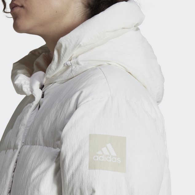 Abrigo De Plumón Blanco Con Gran Deflector Adidas
