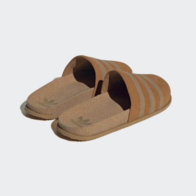 Chanclas Adidas Adimule Lea Marrón Claro