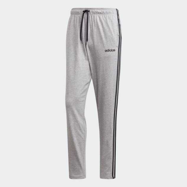 Adidas Pantalones Adidas Con Dobladillo Abierto Y 3 Rayas En Gris Medio