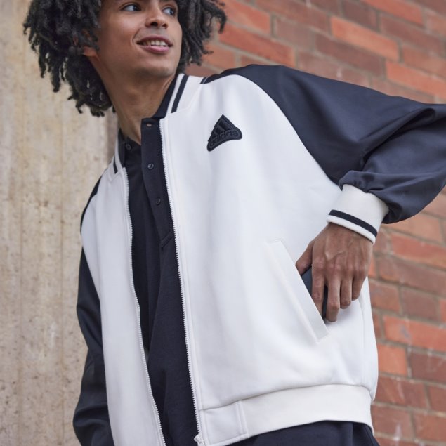Adidas Chaqueta Bomber Estampada Blanca (género Neutro)