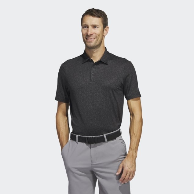 Polo De Golf Negro Con Estampado Allover Ultimate365 De Adidas