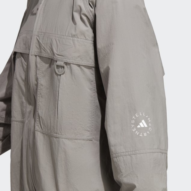 Gris Paloma Adidas By Stella Mccartney Truecasuals Woven Solid Chaqueta De Chándal De Moda