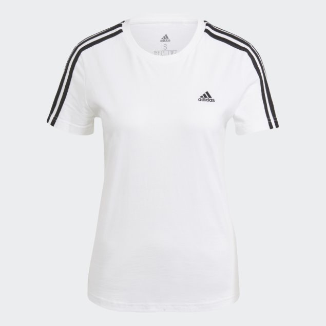 Elegante Adidas Essentials Slim 3-stripes Camiseta Negra