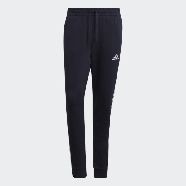 Pantalones Adidas Con 3 Rayas Y Puños Cónicos De Felpa Francesa Essentials Tinta De Adidas