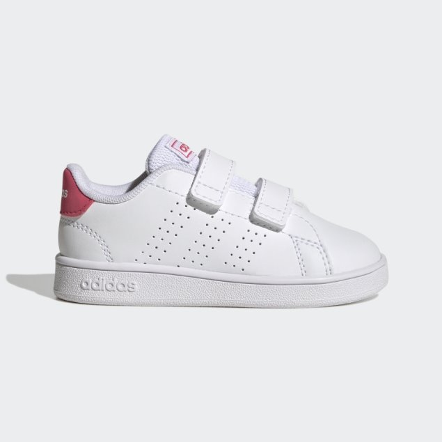 Adidas Advantage Lifestyle Court Dos Zapatos Con Velcro Rosa Real