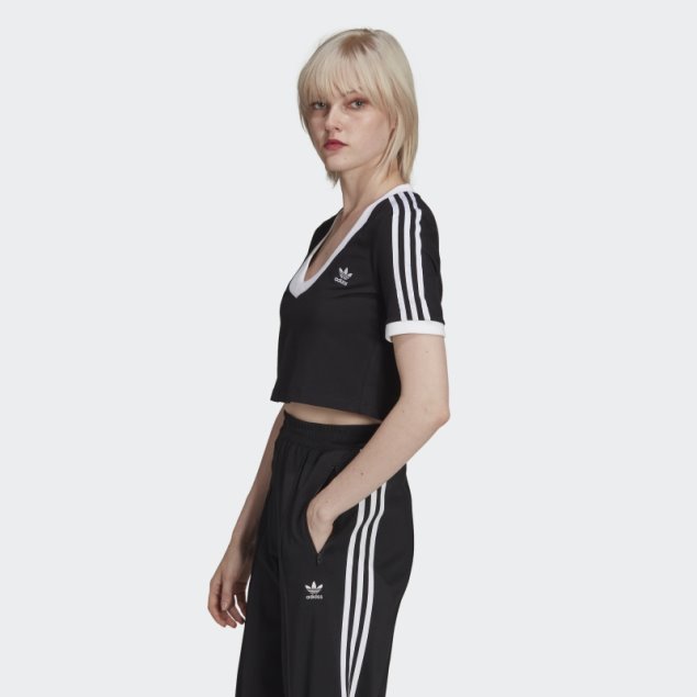 Camiseta Adicolor Classics Cropped Adidas Negro