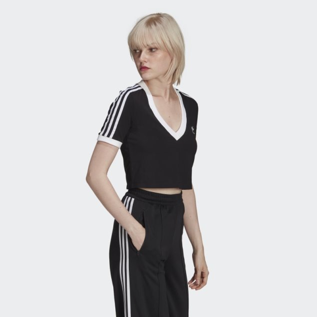 Camiseta Adicolor Classics Cropped Adidas Negro