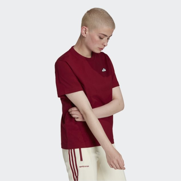 Adidas Camiseta Burdeos Con Bordado