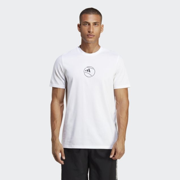 Camiseta Gráfica De Tenis Aeroready Adidas Blanca