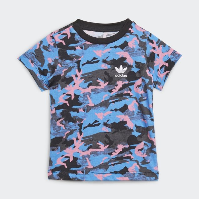 Camiseta Adidas Allover Print Camo Azul