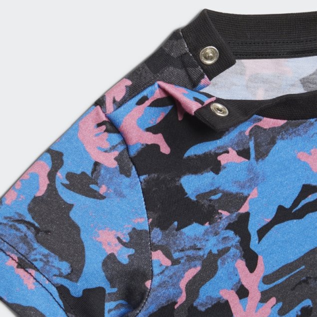 Camiseta Adidas Allover Print Camo Azul