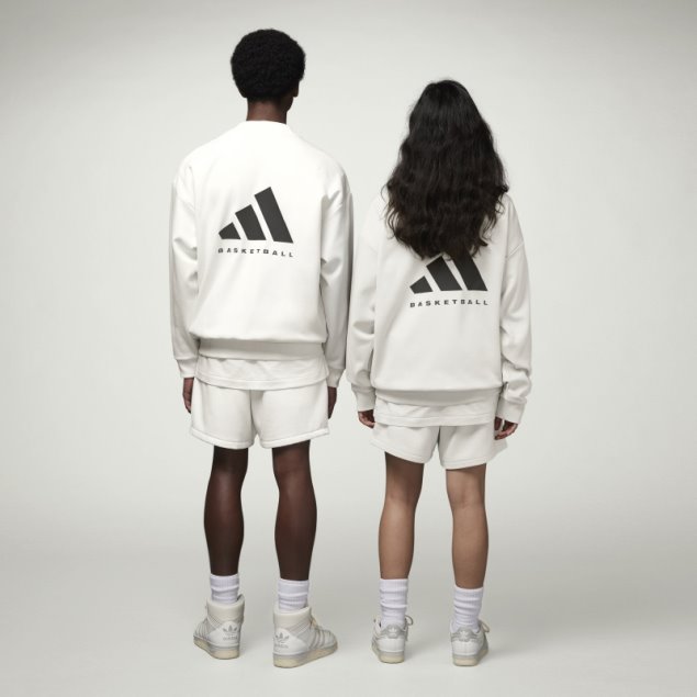 Sudadera Adidas Basketball Crew Blanca Caliente
