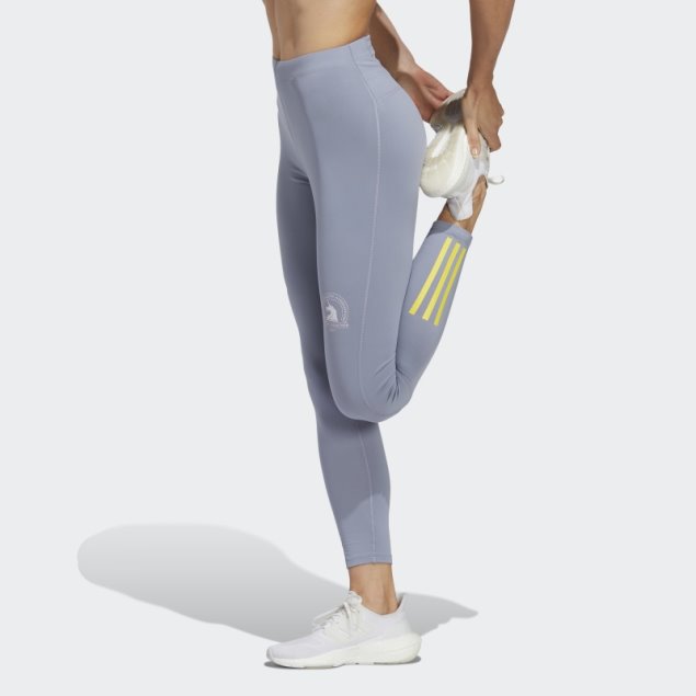 Medias Largas Running Boston Marathon 2023 Warm Adidas Plata Violeta