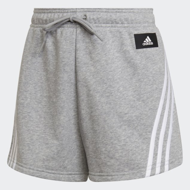Pantalón Corto Adidas Sportswear Future Icons 3 Rayas Gris Medio
