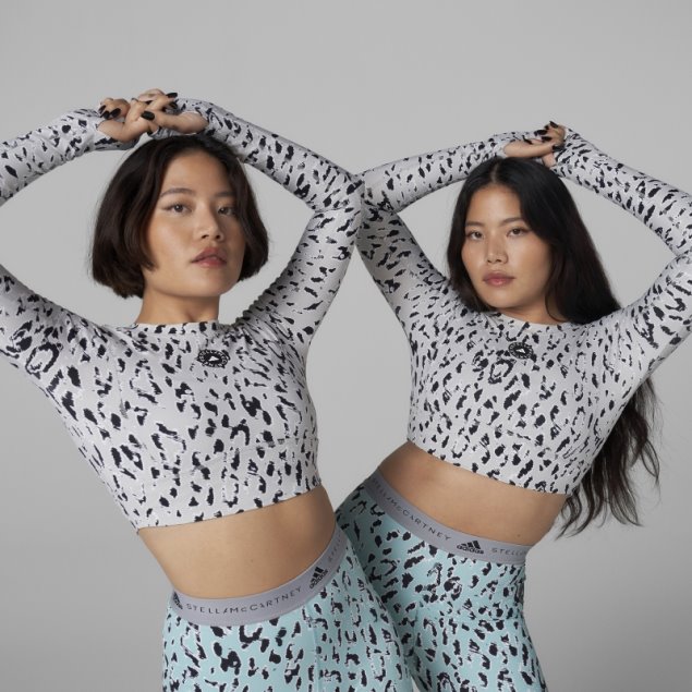 Gris Moda Adidas By Stella Mccartney Truestrength Top Corto De Manga Larga