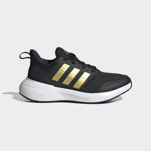Negro Adidas Fortarun 2.0 Cloudfoam Encaje Zapatos