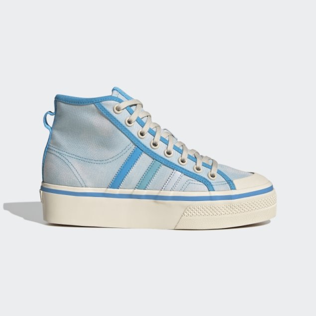 Blanco Adidas Nizza Plataforma Mid Zapatos Con Estilo