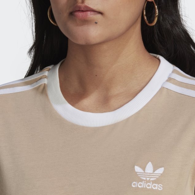 Camiseta Adicolor Classics 3 Rayas Adidas Beige
