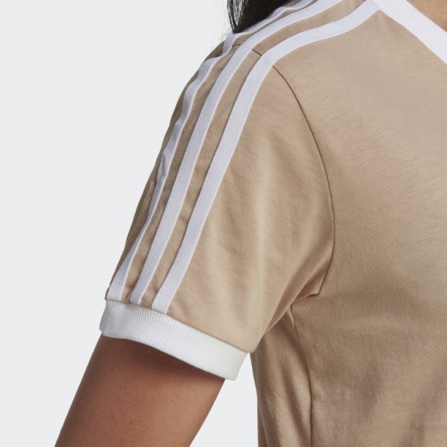 Camiseta Adicolor Classics 3 Rayas Adidas Beige