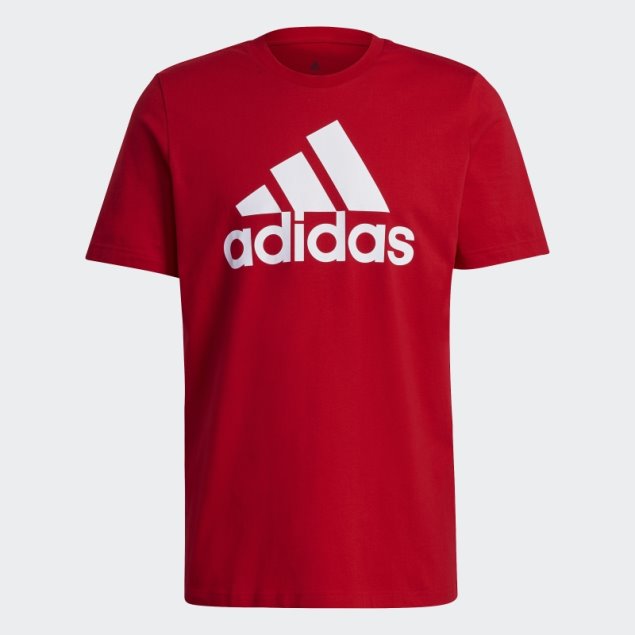 Adidas Camiseta Escarlata Con Logo Grande