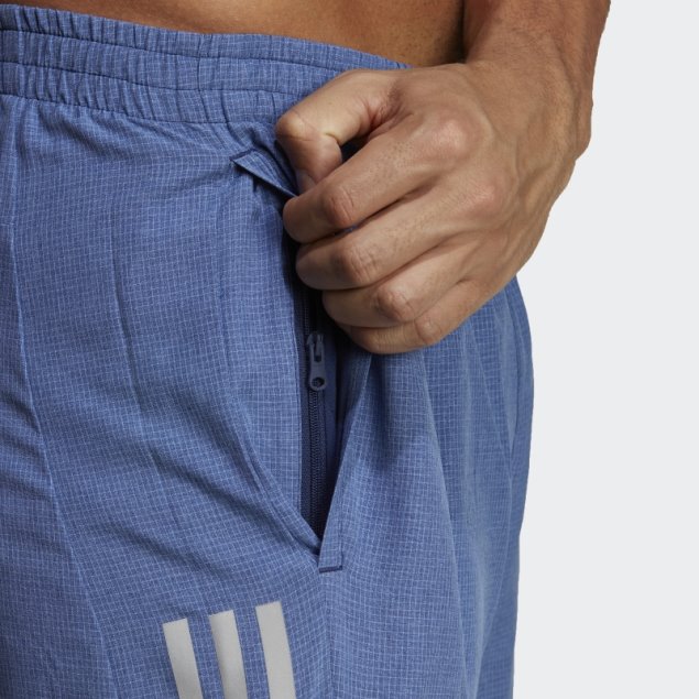 Pantalón Corto Adidas Own The Run Heather Azul Oscuro Melange