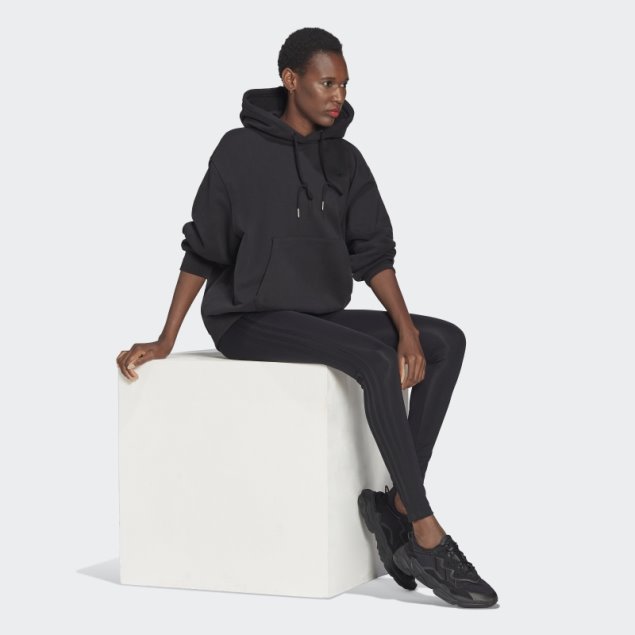 Sudadera Con Capucha Extragrande Adicolor Negra Adidas