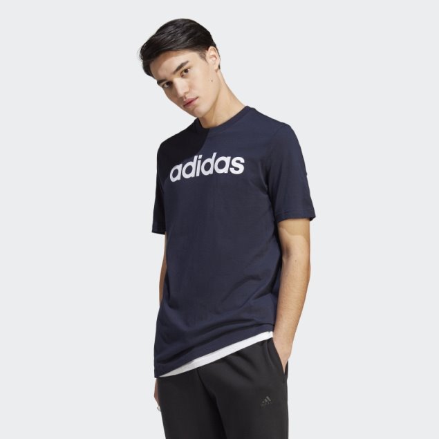 Camiseta Adidas Essentials Single Jersey Lineal Con Logo Bordado En Tinta