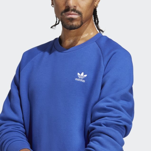 Sudadera Adidas Con Cuello Redondo Y Trébol Azul