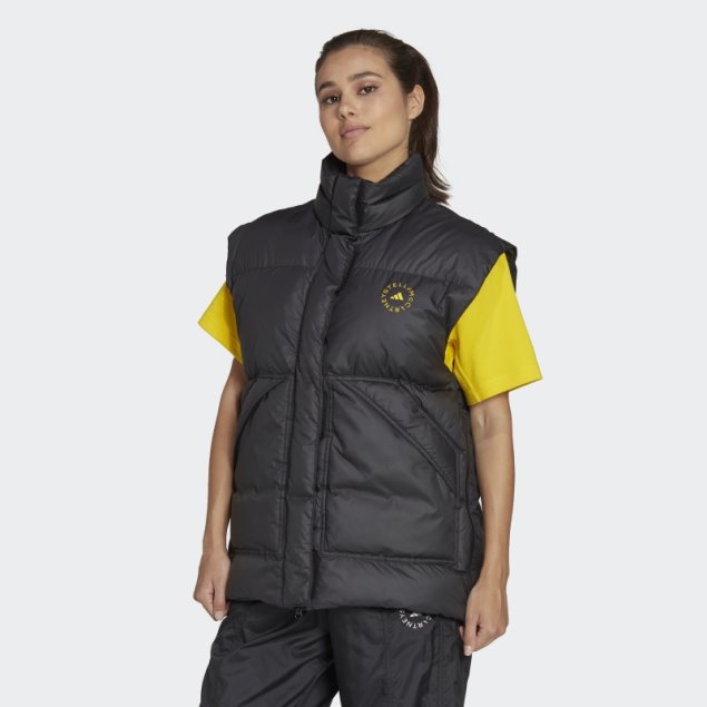 Negro Adidas By Stella Mccartney Chaleco Acolchado De Invierno