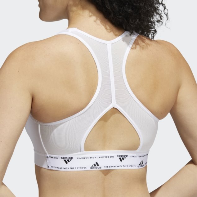 Sujetador Deportivo De Sujeción Media Powerreact Adidas Blanco