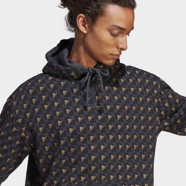 Adidas All Szn X Logomania Sudadera Con Capucha Carbono