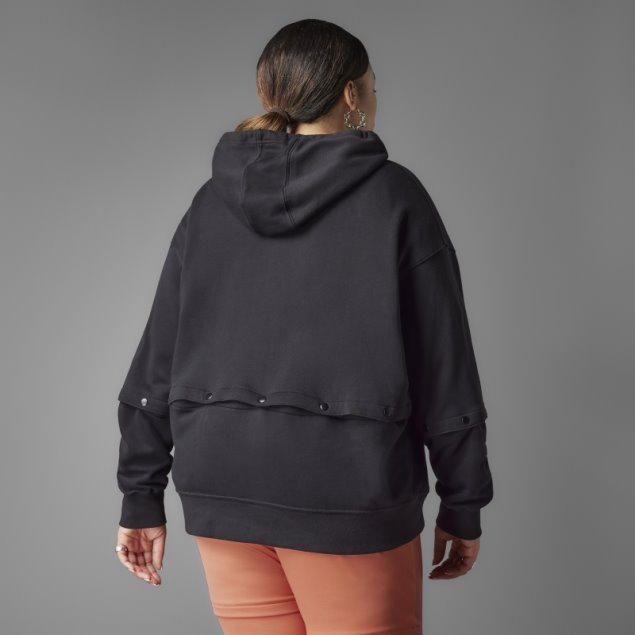 Sudadera Con Capucha Negra Adidas Always Original Con Botones A Presión (talla Grande)