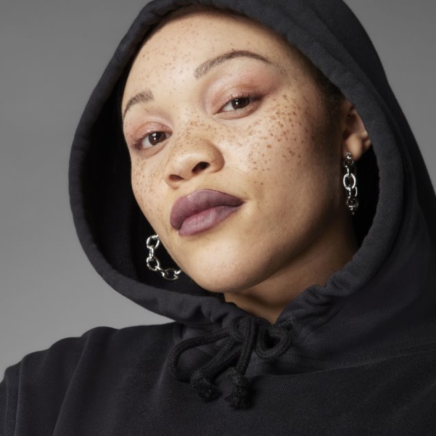 Sudadera Con Capucha Negra Adidas Always Original Con Botones A Presión (talla Grande)