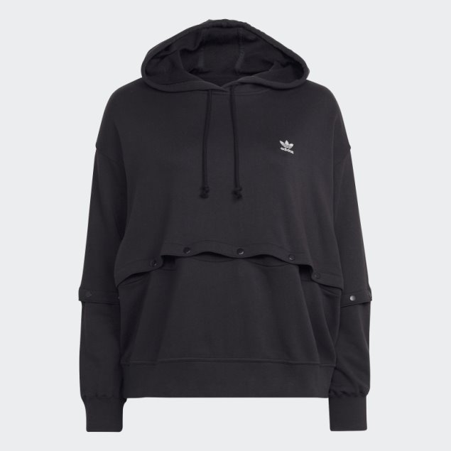 Sudadera Con Capucha Negra Adidas Always Original Con Botones A Presión (talla Grande)