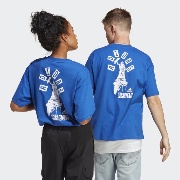 Adidas Camiseta Gráfica Azul Real