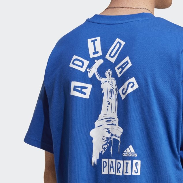 Adidas Camiseta Gráfica Azul Real