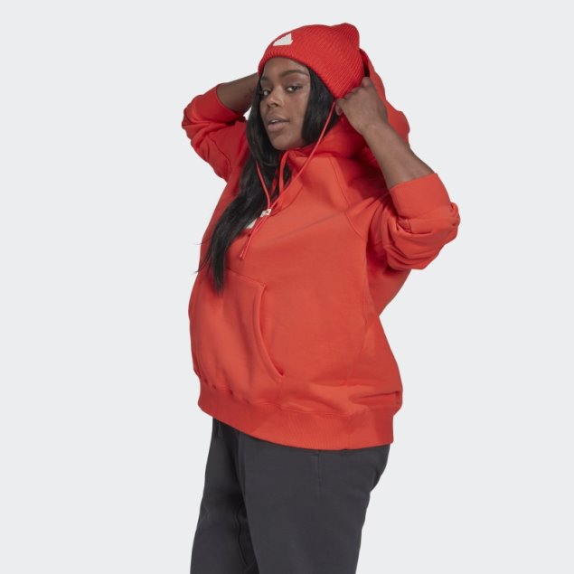 Sudadera Adidas Oversize Con Capucha Roja (tallas Grandes)