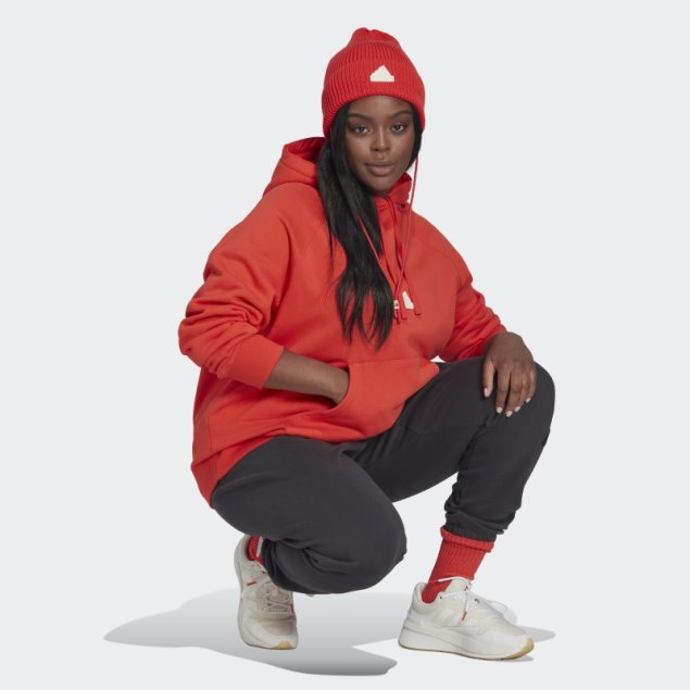 Sudadera Adidas Oversize Con Capucha Roja (tallas Grandes)