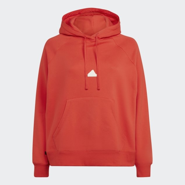 Sudadera Adidas Oversize Con Capucha Roja (tallas Grandes)