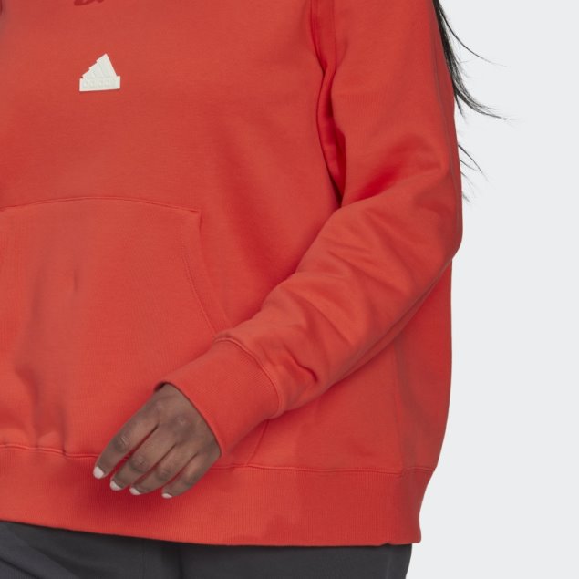 Sudadera Adidas Oversize Con Capucha Roja (tallas Grandes)