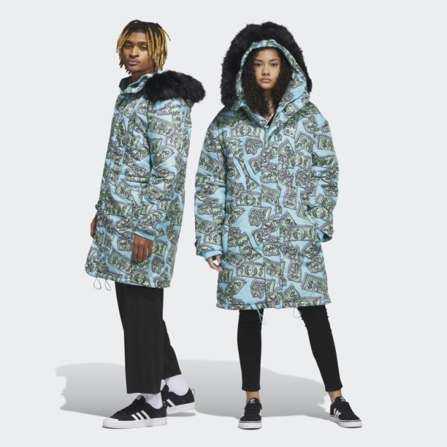 Jeremy Scott Parka Con Estampado De Dinero Escarcha Menta Adidas