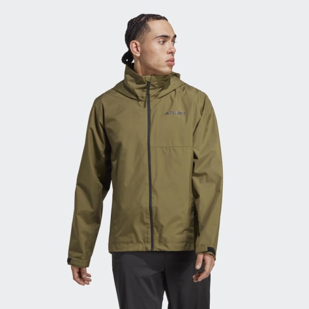 Chaqueta Impermeable De Dos Capas Adidas Terrex Multi Rain.rdy Verde Oliva