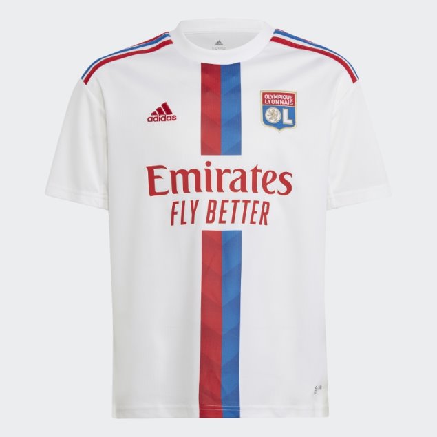 Camiseta Primera Equipación Blanca Del Olympique Lyonnais 22/23 Adidas Con Estilo