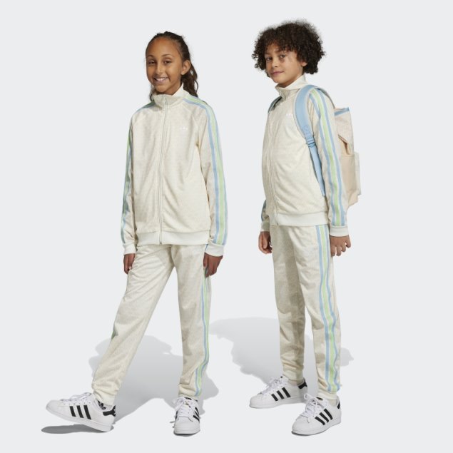 Pantalones De Chándal Con Estampado De Monograma Adidas Blanco