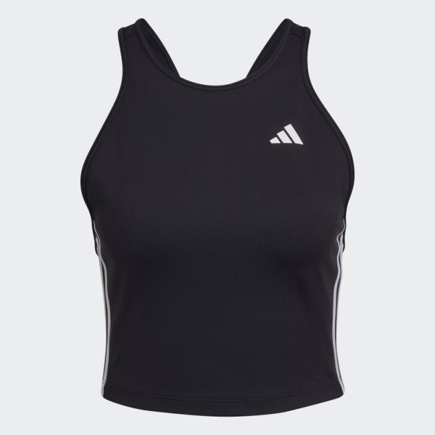 Camiseta Corta Sin Mangas Con 3 Rayas Aeroready Made For Training En Negro De Adidas