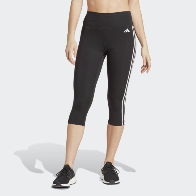 Leggings 3/4 De Talle Alto Con 3 Rayas Train Essentials Negro Adidas