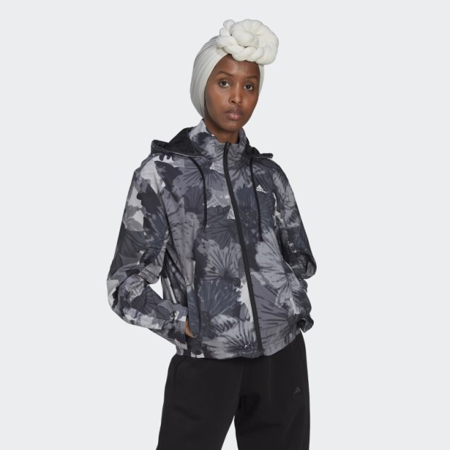 Chaqueta Tejida Con Estampado Integral Adidas Negra