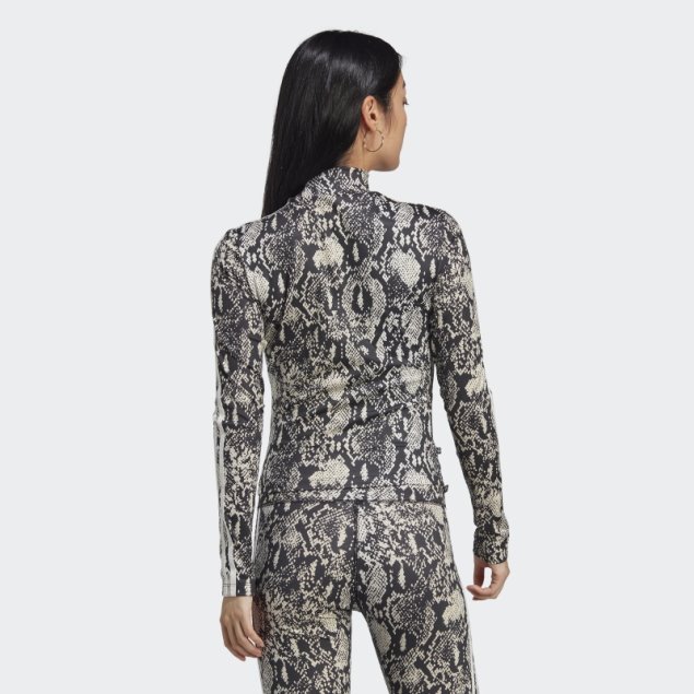 Camiseta Adidas Reg Allover Print Manga Larga Negra