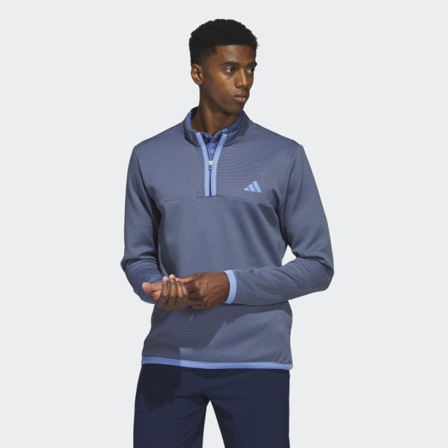 Azul Marino Adidas Microdot 1/4-zip Jersey De Golf